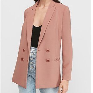 Express Pink Double Breasted Boyfriend Blazer